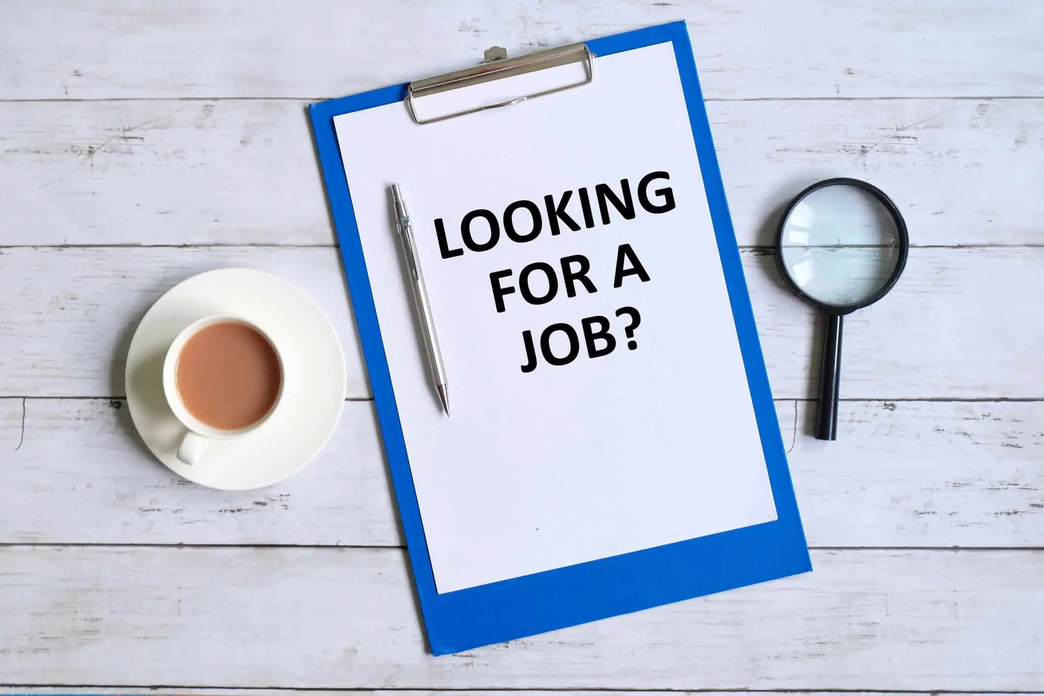 Image of a ‘Looking for a Job’ sign illustrating fear of job loss and employment concerns.